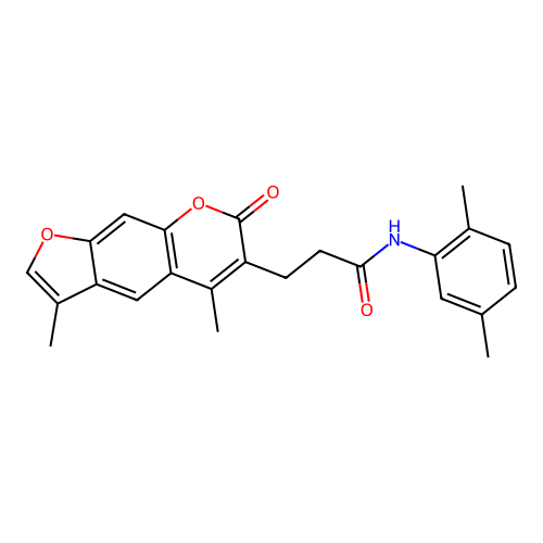 3-(3,5-dimethyl-7-oxo-7H-furo[3,2-g]chromen-6-yl)-N-(2,5-dimethylphenyl)propanamide structure