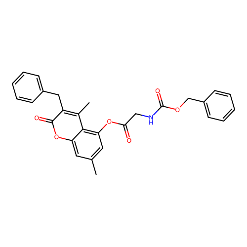 3-benzyl-4,7-dimethyl-2-oxo-2H-chromen-5-yl 2-(((benzyloxy)carbonyl)amino)acetate structure