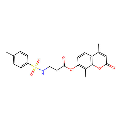 4,8-dimethyl-2-oxo-2H-chromen-7-yl N-[(4-methylphenyl)sulfonyl]-beta-alaninate structure
