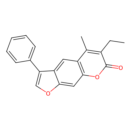 6-ethyl-5-methyl-3-phenyl-7H-furo[3,2-g]chromen-7-one structure