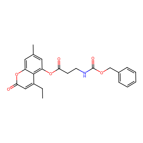 4-ethyl-7-methyl-2-oxo-2H-chromen-5-yl N-[(benzyloxy)carbonyl]-beta-alaninate structure