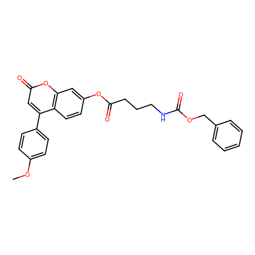 4-(4-methoxyphenyl)-2-oxo-2H-chromen-7-yl 4-(((benzyloxy)carbonyl)amino)butanoate structure