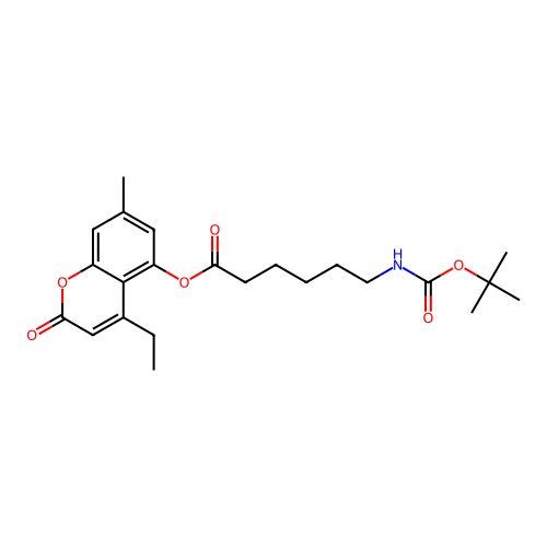 4-ethyl-7-methyl-2-oxo-2H-chromen-5-yl 6-((tert-butoxycarbonyl)amino)hexanoate structure