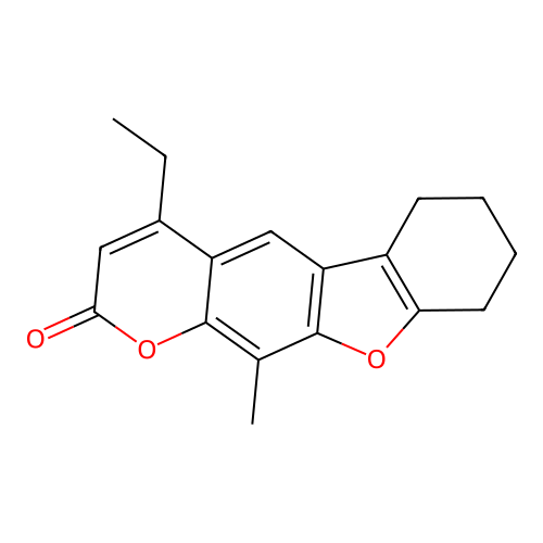 4-ethyl-11-methyl-6,7,8,9-tetrahydro-2H-benzofuro[3,2-g]chromen-2-one structure