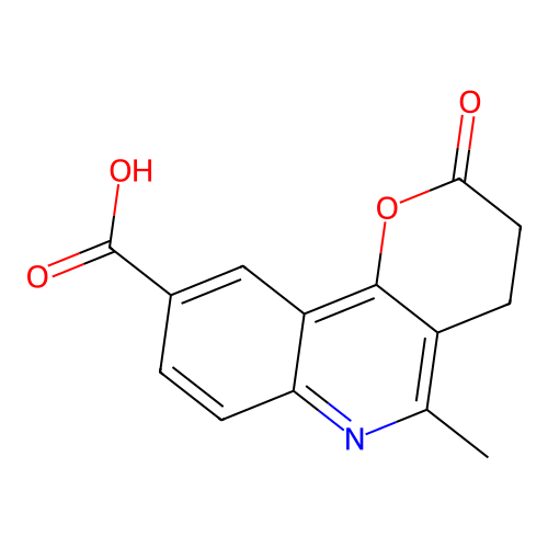 5-methyl-2-oxo-3,4-dihydro-2H-pyrano[3,2-c]quinoline-9-carboxylic acid structure
