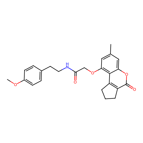 N-(4-methoxyphenethyl)-2-((7-methyl-4-oxo-1,2,3,4-tetrahydrocyclopenta[c]chromen-9-yl)oxy)acetamide structure