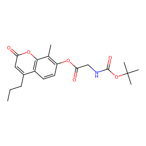 8-methyl-2-oxo-4-propyl-2H-chromen-7-yl 2-((tert-butoxycarbonyl)amino)acetate structure