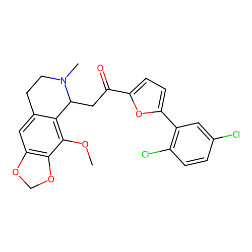 1-(5-(2,5-dichlorophenyl)furan-2-yl)-2-(4-methoxy-6-methyl-5,6,7,8-tetrahydro-[1,3]dioxolo[4,5-g]isoquinolin-5-yl)ethanone structure