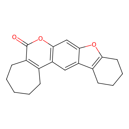 2,3,4,5,10,11,12,13-octahydro[1]benzofuro[3,2-g]cyclohepta[c]chromen-6(1H)-one structure