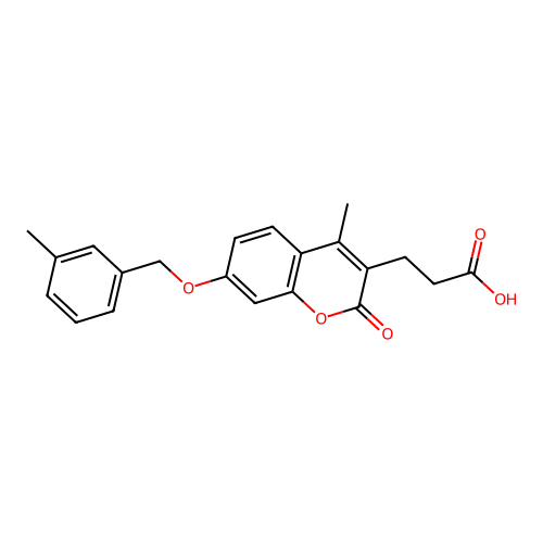 3-{4-methyl-7-[(3-methylbenzyl)oxy]-2-oxo-2H-chromen-3-yl}propanoic acid structure