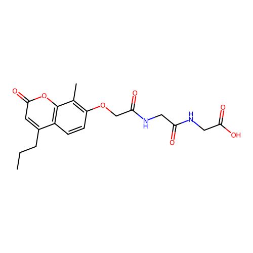 N-{[(8-methyl-2-oxo-4-propyl-2H-chromen-7-yl)oxy]acetyl}glycylglycine structure