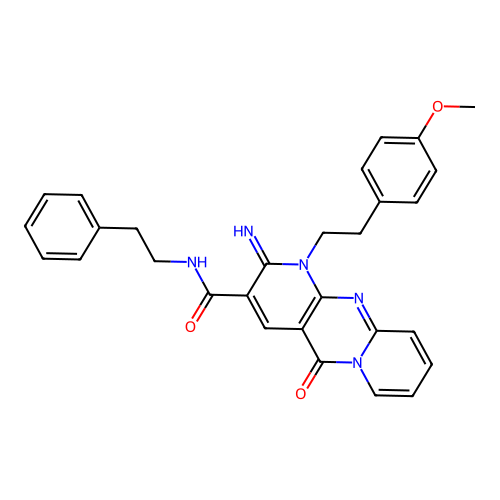 2-imino-1-(4-methoxyphenethyl)-5-oxo-N~3~-phenethyl-1,5-dihydro-2H-dipyrido[1,2-a:2,3-d]pyrimidine-3-carboxamide structure