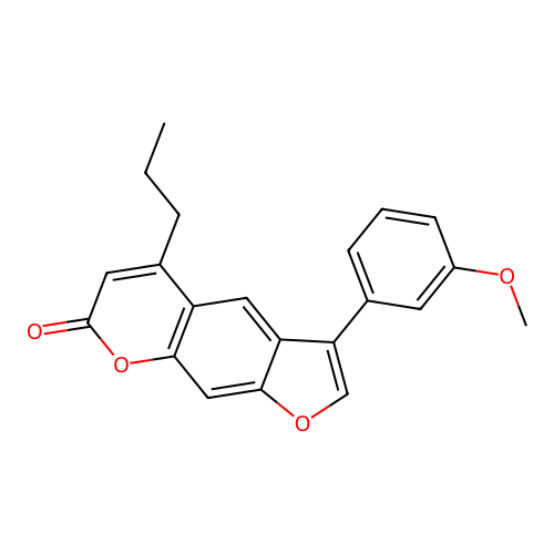 3-(3-methoxyphenyl)-5-propyl-7H-furo[3,2-g]chromen-7-one structure