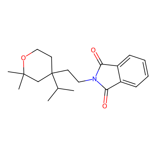 2-[2-(2,2-dimethyl-4-propan-2-yloxan-4-yl)ethyl]isoindole-1,3-dione structure