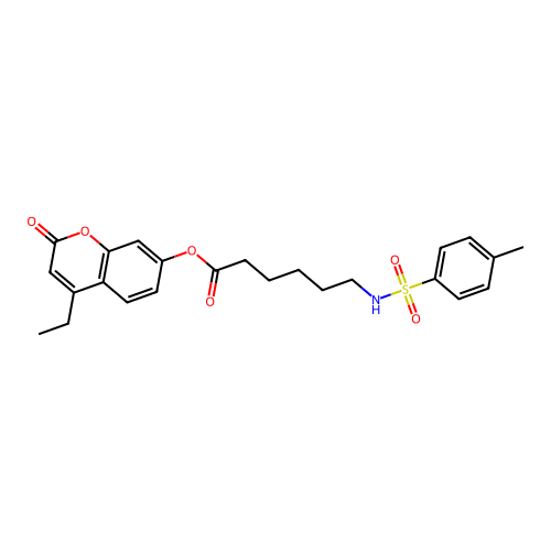 4-ethyl-2-oxo-2H-chromen-7-yl 6-{[(4-methylphenyl)sulfonyl]amino}hexanoate structure