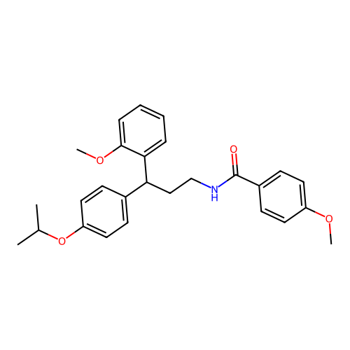 N-(3-(4-isopropoxyphenyl)-3-(2-methoxyphenyl)propyl)-4-methoxybenzamide structure