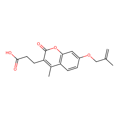 3-{4-methyl-7-[(2-methylprop-2-en-1-yl)oxy]-2-oxo-2H-chromen-3-yl}propanoic acid structure