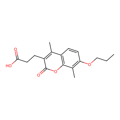3-(4,8-dimethyl-2-oxo-7-propoxy-2H-chromen-3-yl)propanoic acid structure