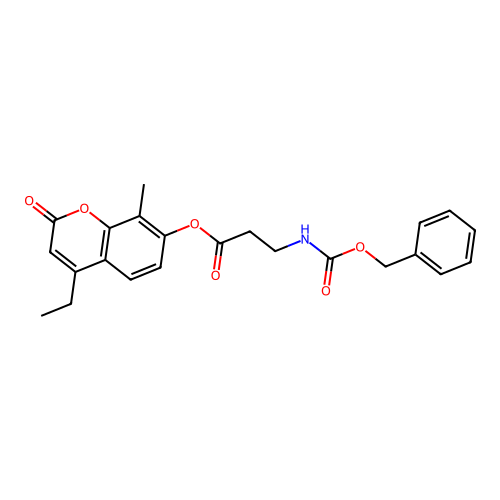 4-ethyl-8-methyl-2-oxo-2H-chromen-7-yl 3-(((benzyloxy)carbonyl)amino)propanoate structure