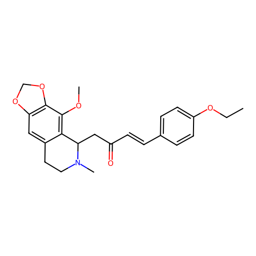 (3E)-4-(4-ethoxyphenyl)-1-(4-methoxy-6-methyl-5,6,7,8-tetrahydro[1,3]dioxolo[4,5-g]isoquinolin-5-yl)but-3-en-2-one structure