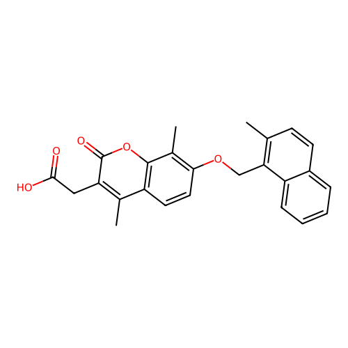 2-(4,8-dimethyl-7-((2-methylnaphthalen-1-yl)methoxy)-2-oxo-2H-chromen-3-yl)acetic acid structure
