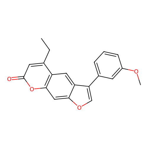 5-ethyl-3-(3-methoxyphenyl)-7H-furo[3,2-g]chromen-7-one structure