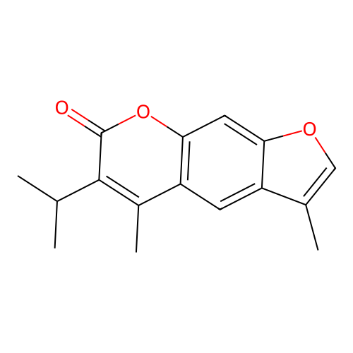 6-isopropyl-3,5-dimethyl-7H-furo[3,2-g]chromen-7-one structure