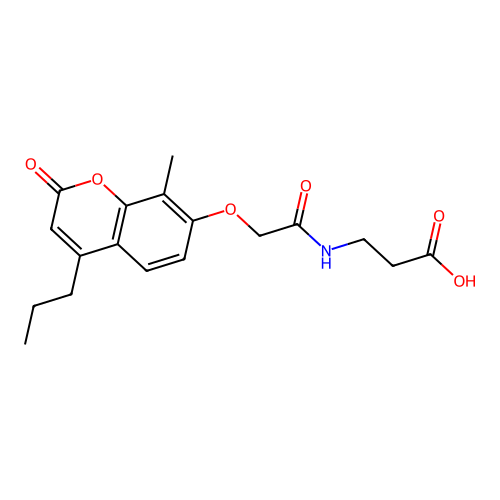 N-{[(8-methyl-2-oxo-4-propyl-2H-chromen-7-yl)oxy]acetyl}-beta-alanine structure