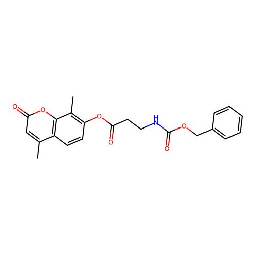 4,8-dimethyl-2-oxo-2H-chromen-7-yl N-[(benzyloxy)carbonyl]-beta-alaninate structure
