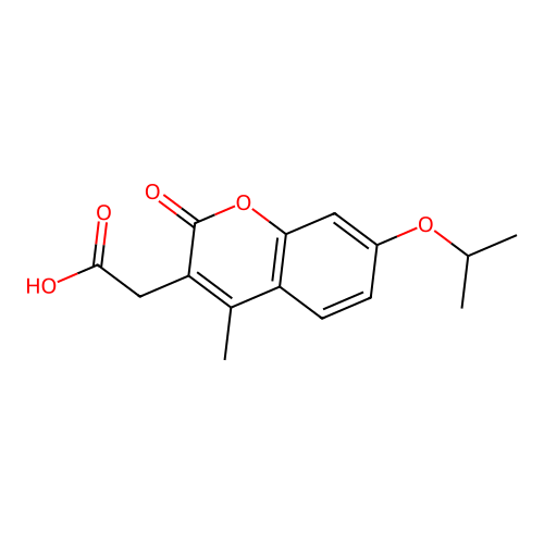 (7-isopropoxy-4-methyl-2-oxo-2H-chromen-3-yl)acetic acid structure