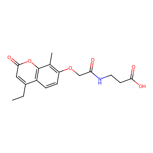 3-({2-[(4-ethyl-8-methyl-2-oxo-2H-chromen-7-yl)oxy]acetyl}amino)propanoic acid structure