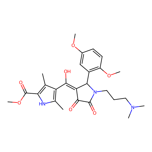 methyl 4-[[2-(2,5-dimethoxyphenyl)-1-[3-(dimethylamino)propyl]-4,5-dioxopyrrolidin-3-ylidene]-hydroxymethyl]-3,5-dimethyl-1H-pyrrole-2-carboxylate structure