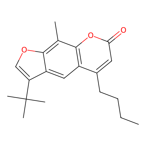 5-butyl-3-tert-butyl-9-methyl-7H-furo[3,2-g]chromen-7-one structure