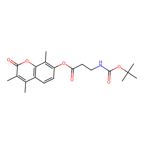 3,4,8-trimethyl-2-oxo-2H-chromen-7-yl 3-((tert-butoxycarbonyl)amino)propanoate structure