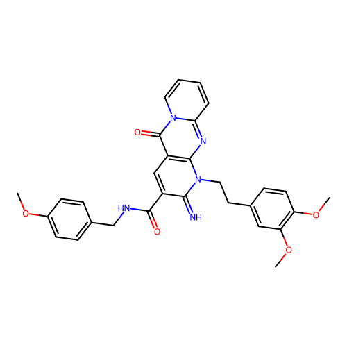 1-[2-(3,4-dimethoxyphenyl)ethyl]-2-imino-N-(4-methoxybenzyl)-5-oxo-1,5-dihydro-2H-dipyrido[1,2-a:2',3'-d]pyrimidine-3-carboxamide structure