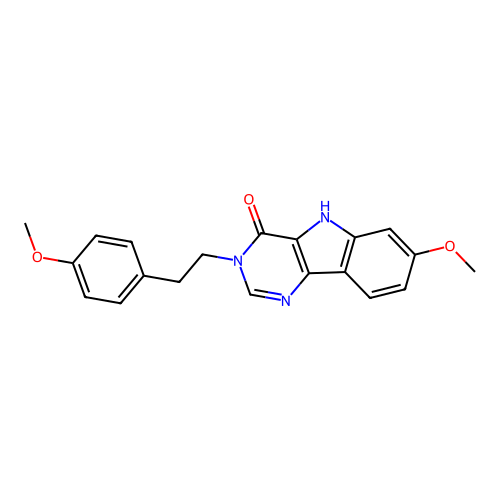 7-methoxy-3-(4-methoxyphenethyl)-3H-pyrimido[5,4-b]indol-4(5H)-one structure