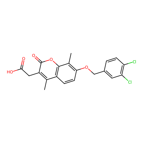 2-[7-[(3,4-Dichlorophenyl)methoxy]-4,8-dimethyl-2-oxochromen-3-yl]acetic acid structure