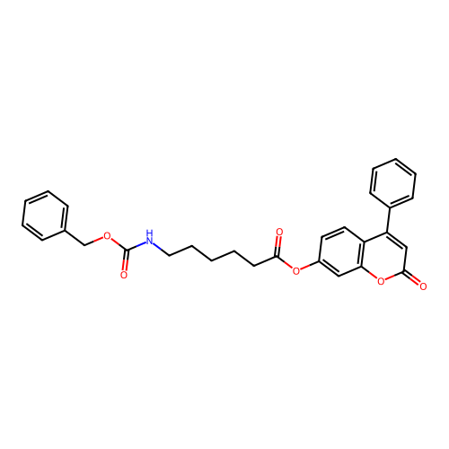 2-oxo-4-phenyl-2H-chromen-7-yl 6-(((benzyloxy)carbonyl)amino)hexanoate structure