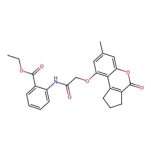 ethyl 2-(2-((7-methyl-4-oxo-1,2,3,4-tetrahydrocyclopenta[c]chromen-9-yl)oxy)acetamido)benzoate structure