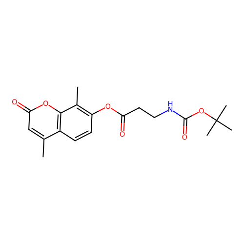 4,8-dimethyl-2-oxo-2H-chromen-7-yl 3-((tert-butoxycarbonyl)amino)propanoate structure
