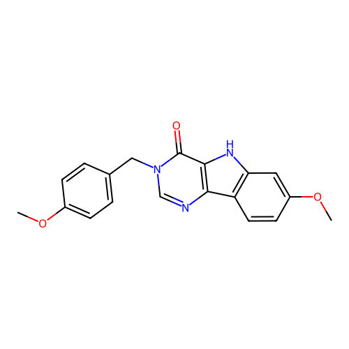 7-methoxy-3-(4-methoxybenzyl)-3H-pyrimido[5,4-b]indol-4(5H)-one structure