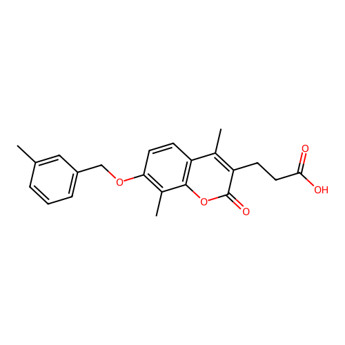 3-{4,8-dimethyl-7-[(3-methylbenzyl)oxy]-2-oxo-2H-chromen-3-yl}propanoic acid structure