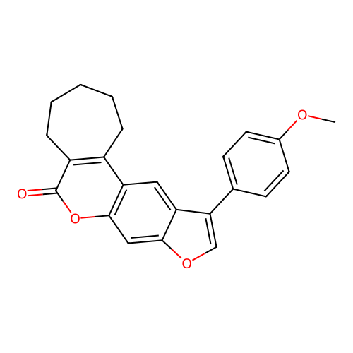 11-(4-methoxyphenyl)-2,3,4,5-tetrahydrocyclohepta[c]furo[3,2-g]chromen-6(1H)-one structure