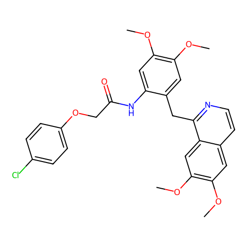 2-(4-CHLOROPHENOXY)-N-{2-[(6,7-DIMETHOXYISOQUINOLIN-1-YL)METHYL]-4,5-DIMETHOXYPHENYL}ACETAMIDE structure