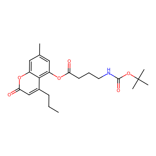 7-methyl-2-oxo-4-propyl-2H-chromen-5-yl 4-((tert-butoxycarbonyl)amino)butanoate structure