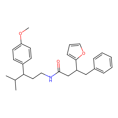 3-(furan-2-yl)-N-[3-(4-methoxyphenyl)-4-methylpentyl]-4-phenylbutanamide structure