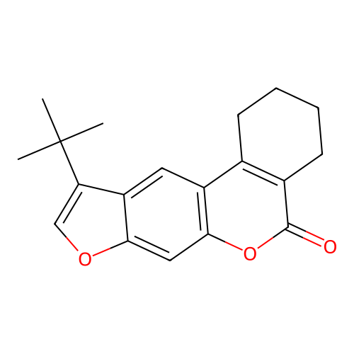 10-(tert-butyl)-3,4-dihydro-1H-benzo[c]furo[3,2-g]chromen-5(2H)-one structure