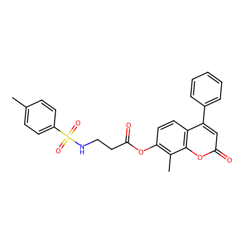 8-methyl-2-oxo-4-phenyl-2H-chromen-7-yl 3-(4-methylphenylsulfonamido)propanoate structure