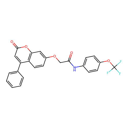 2-((2-oxo-4-phenyl-2H-chromen-7-yl)oxy)-N-(4-(trifluoromethoxy)phenyl)acetamide structure