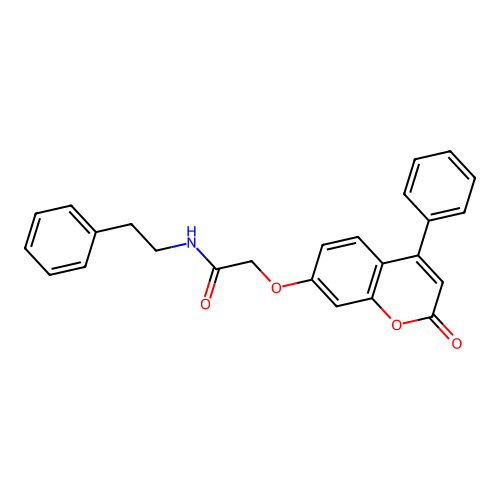2-((2-oxo-4-phenyl-2H-chromen-7-yl)oxy)-N-phenethylacetamide structure